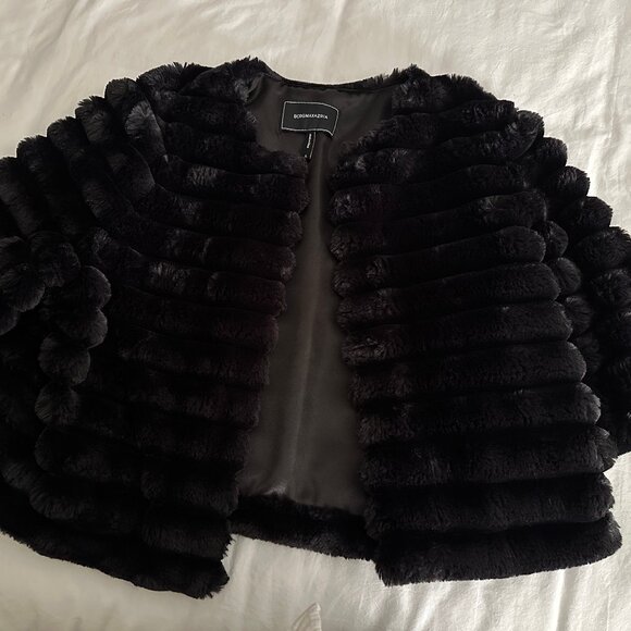 BCBGMaxaria Faux Fur Shrug - Picture 3 of 6